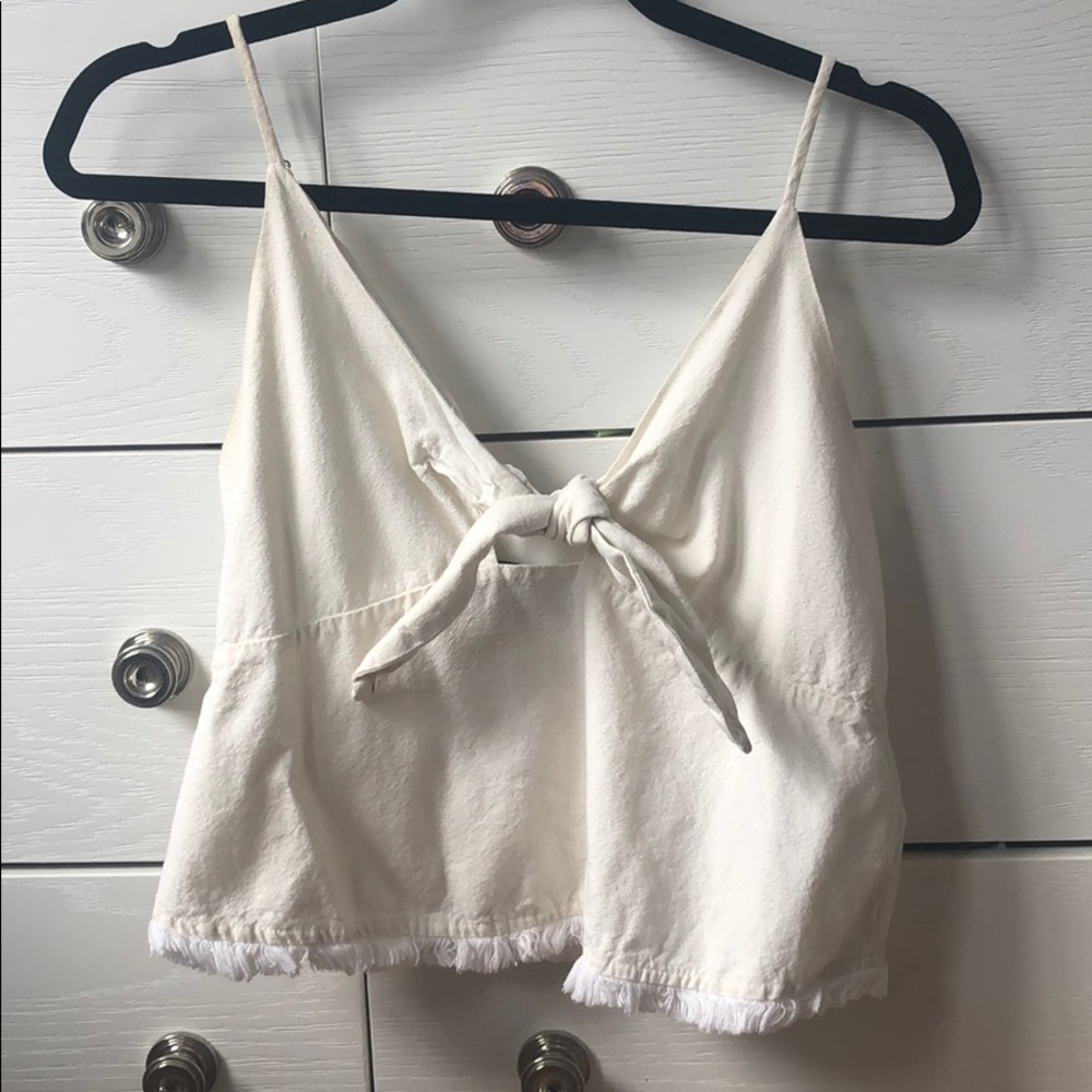 Linen Front Tie Top